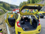 Dopravní nehoda dvou osobních aut na komunikaci I/14 v Jablonci nad Nisou, části Lukášov