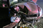 Nehoda s vozidlem Škoda Octavia v obci Huť
