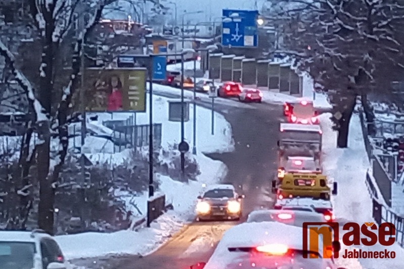 Dopravní situace v Liberci po sněžení