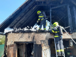 Požár garáže a dílny ve Smržovce
