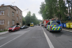 Srážka osobního auta a motocyklu v jablonecké ulici Pražská
