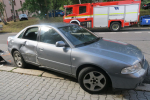 Srážka osobního auta a motocyklu v jablonecké ulici Pražská