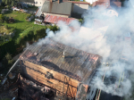 Požár budovy bývalého penzionu v Tanvaldě