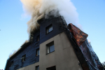 Požár budovy bývalého penzionu v Tanvaldě