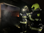 Noční požár pily v Lučanech nad Nisou