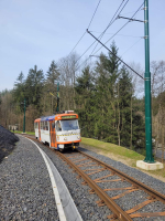Zkušební jízda tramvaje po nové trati do Jablonce nad Nisou
