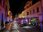 Požár na křižovatce ulic Soukenná a Anenská v Jablonci nad Nisou