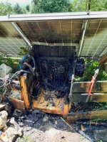 Požár solárních baterií v Šimonovicích