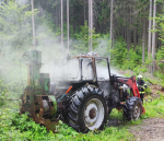 Požár traktoru v Josefově Dole