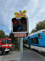 Dopravní nehoda osobního vlaku s osobním autem v Jablonci nad Nisou