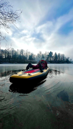 Záchrana kachny na přehradě ve Mšeně