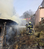 Požár kůlny v Jablonci nad Nisou