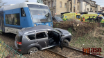 Srážka vlaku s osobním automobilem v Jablonci nad Nisou