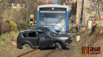 Srážka vlaku s osobním automobilem v Jablonci nad Nisou