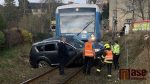 Srážka vlaku s osobním automobilem v Jablonci nad Nisou